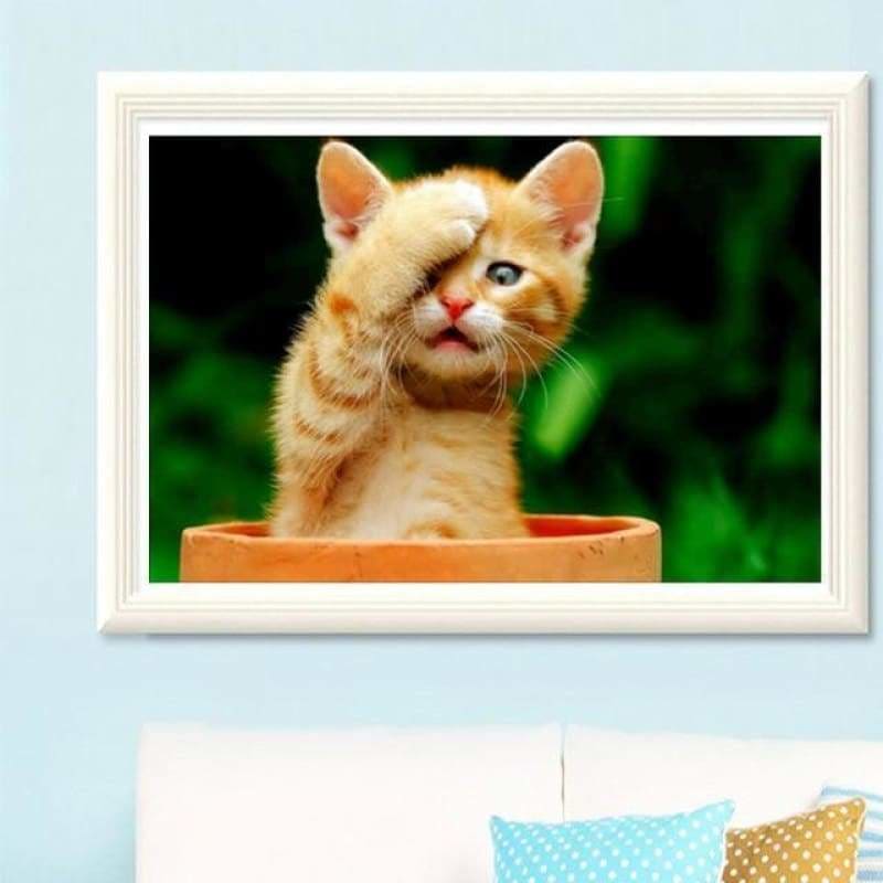 Full Drill - 5D DIY Diamond Painting Kits Cartoon Cute Cat -