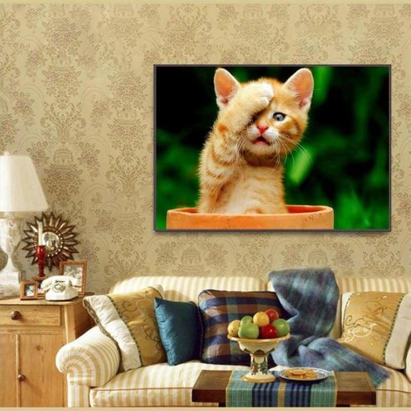 Full Drill - 5D DIY Diamond Painting Kits Cartoon Cute Cat -