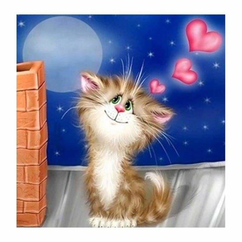 Full Drill - 5D DIY Diamond Painting Kits Cartoon Funny Cat 