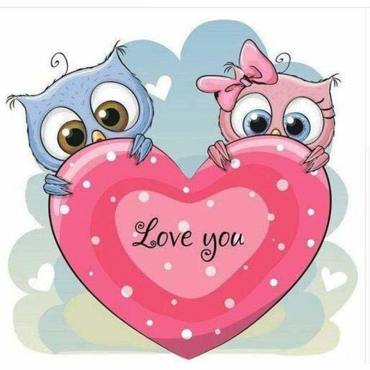 Full Drill - 5D DIY Diamond Painting Kits Cartoon Love Owls