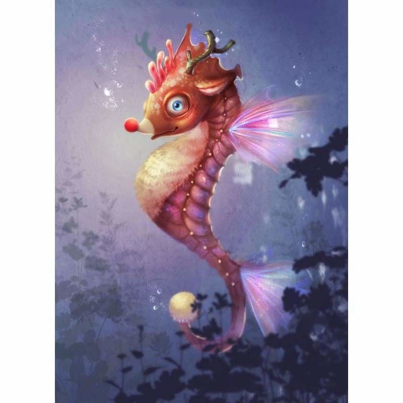 Full Drill - 5D DIY Diamond Painting Kits Cartoon Seahorse -