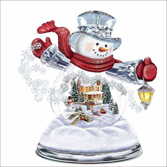 Full Drill - 5D DIY Diamond Painting Kits Cartoon Winter Happy Snowman - NEEDLEWORK KITS