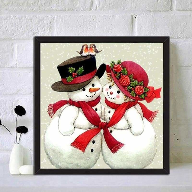 Full Drill - 5D DIY Diamond Painting Kits Cartoon Winter Cartoon Snowman Lover - NEEDLEWORK KITS