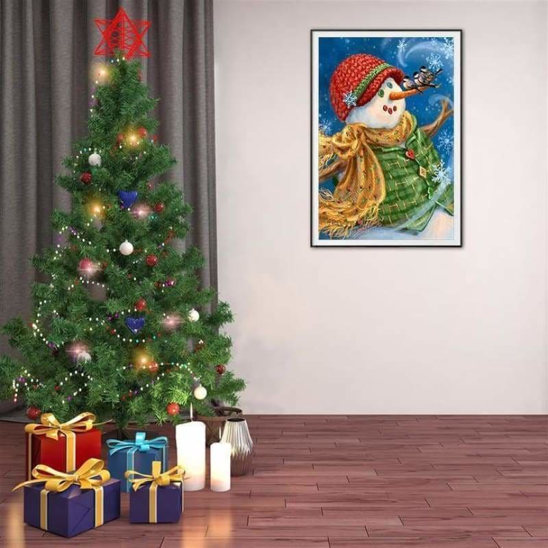 Full Drill - 5D DIY Diamond Painting Kits Cartoon Winter Warm Snowman - NEEDLEWORK KITS