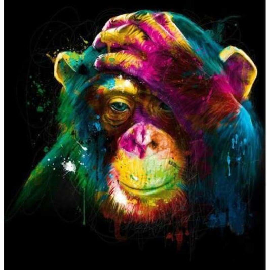 Full Drill - 5D DIY Diamond Painting Kits Colored Orangutans Are Thinking - NEEDLEWORK KITS