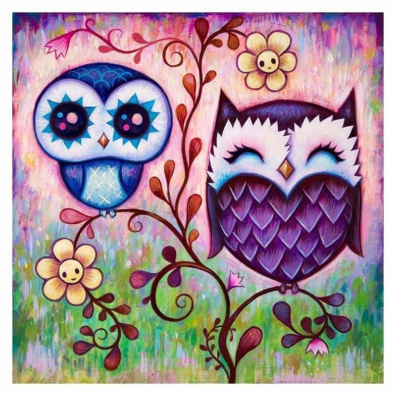 Full Drill - 5D DIY Diamond Painting Kits Cute Cartoon Owls 