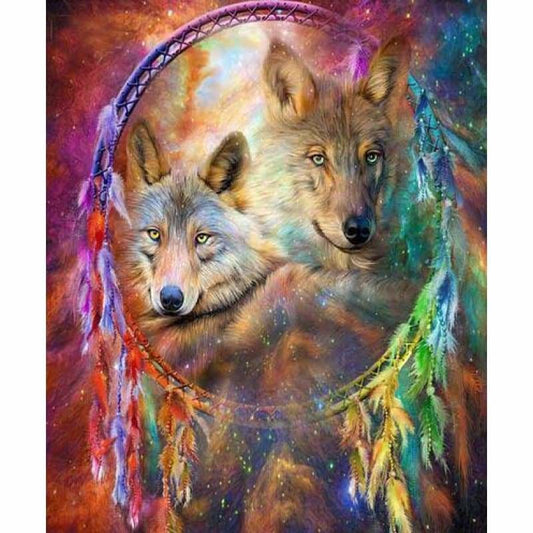 Full Drill - 5D DIY Diamond Painting Kits Dream Catcher Wolf