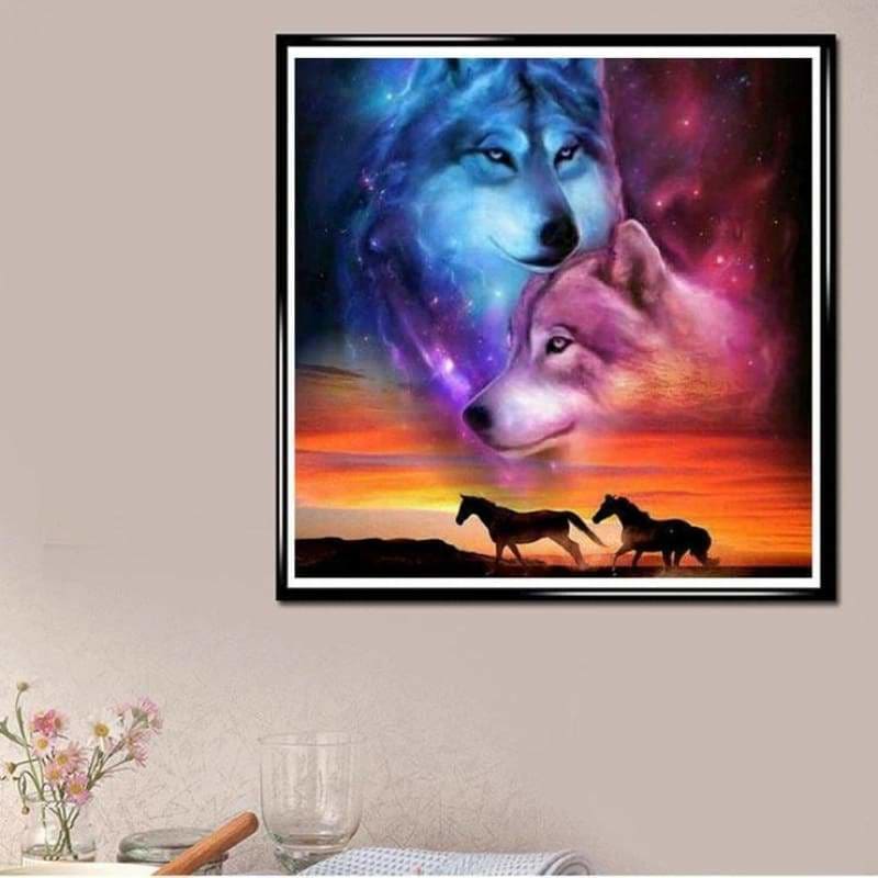 Full Drill - 5D DIY Diamond Painting Kits Dream Wolfs Star 