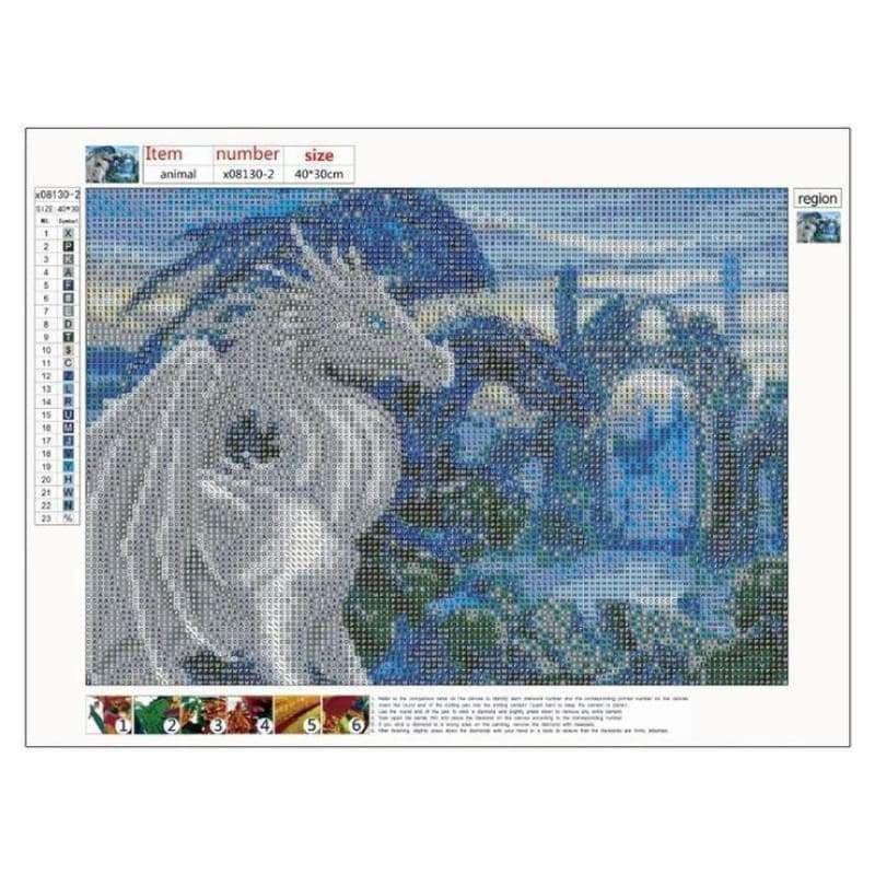 Full Drill - 5D DIY Diamond Painting Kits Fantasy Blue White