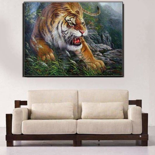 Full Drill - 5D DIY Diamond Painting Kits Ferocious Tiger -