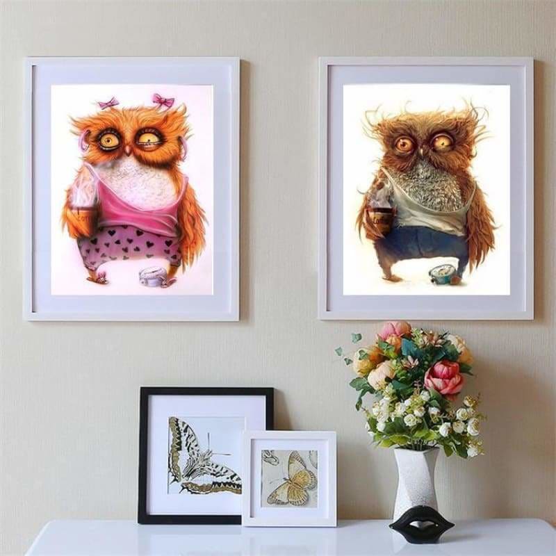 Full Drill - 5D DIY Diamond Painting Kits Funny Cartoon Owl