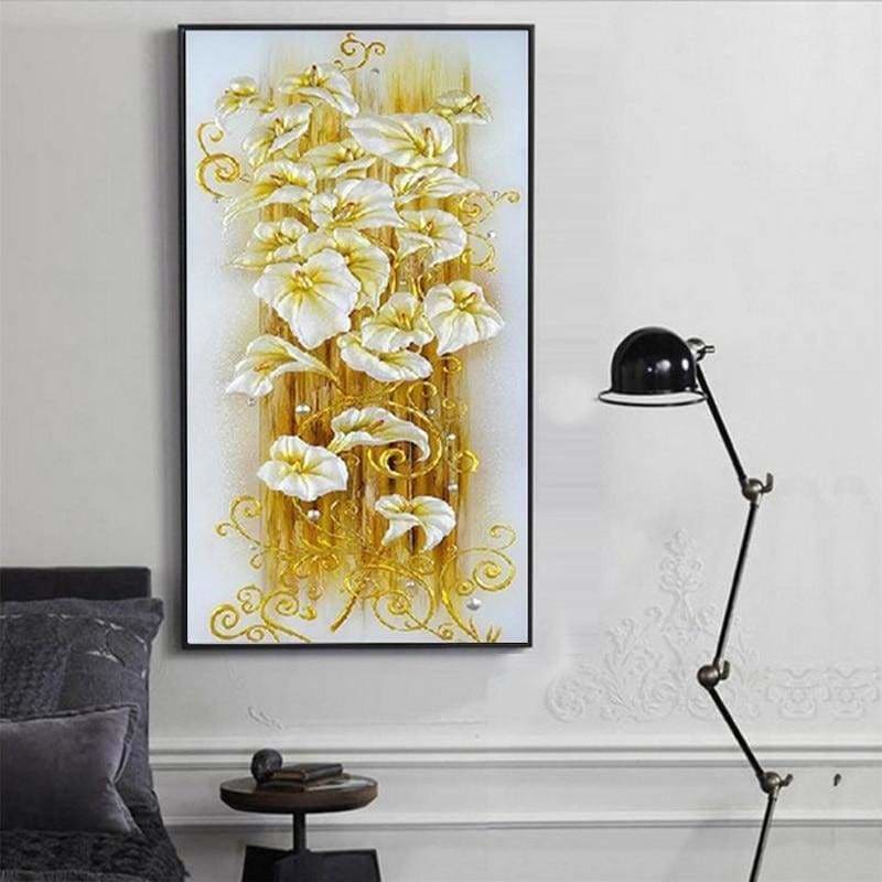 Full Drill - 5D DIY Diamond Painting Kits Gold Flowers - L2