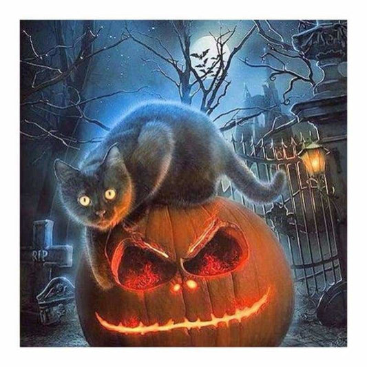 Full Drill - 5D DIY Diamond Painting Kits Halloween Cat and