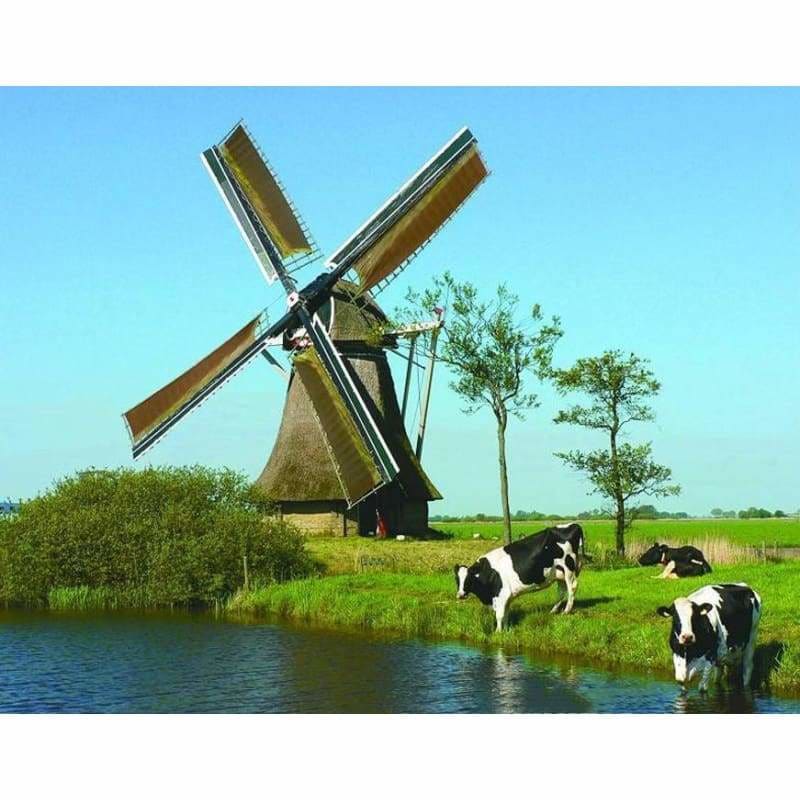 Full Drill - 5D DIY Diamond Painting Kits Nature Windmill 