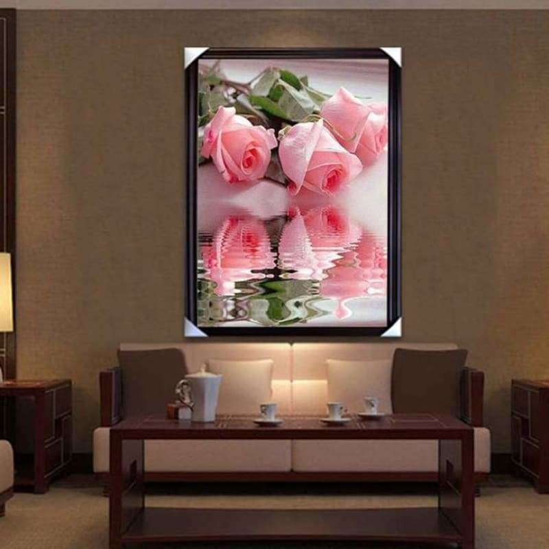 Full Drill - 5D DIY Diamond Painting Kits Pretty Pink Roses 