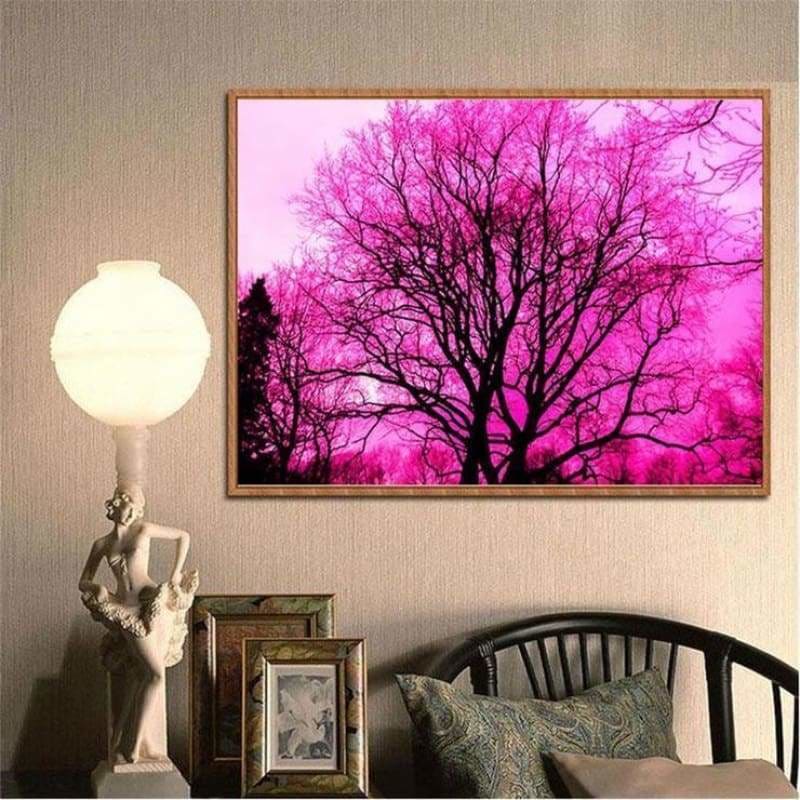 Full Drill - 5D DIY Diamond Painting Kits Pretty Pink Trees 