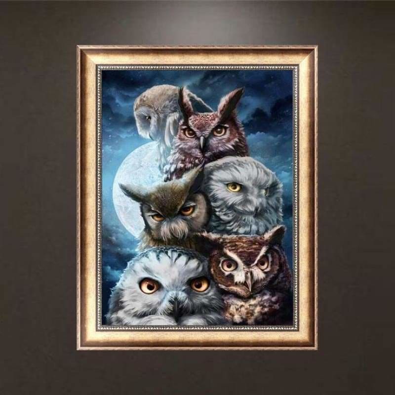 Full Drill - 5D DIY Diamond Painting Kits Serious Owls 