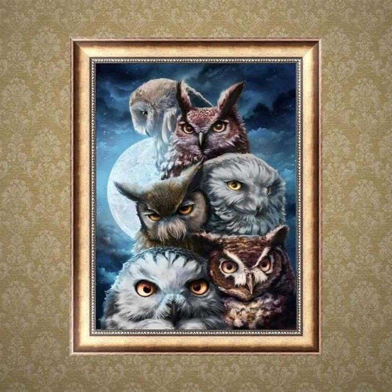 Full Drill - 5D DIY Diamond Painting Kits Serious Owls 