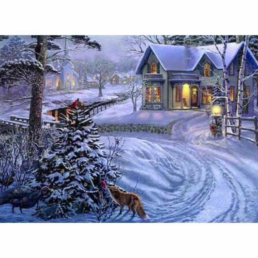 Full Drill - 5D DIY Diamond Painting Kits Snowy Village In