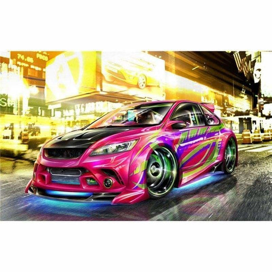 Full Drill - 5D DIY Diamond Painting Kits Special Pink Sports Car - NEEDLEWORK KITS