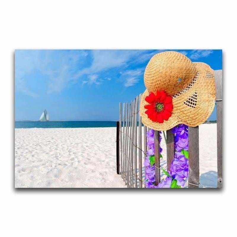 Full Drill - 5D DIY Diamond Painting Kits Summer Beach Hat - NEEDLEWORK KITS