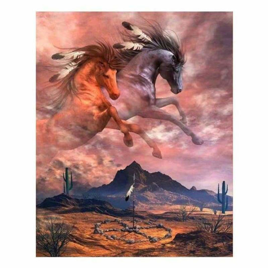 Full Drill - 5D DIY Diamond Painting Kits The Leap Horses -