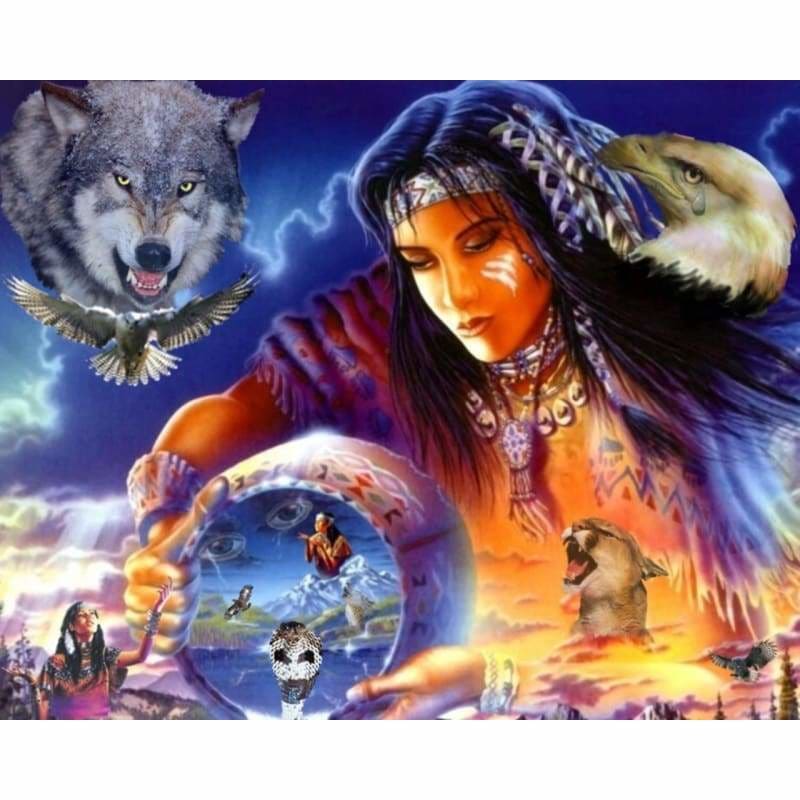 Full Drill - 5D DIY Diamond Painting Kits The Spirit Of Indian - NEEDLEWORK KITS