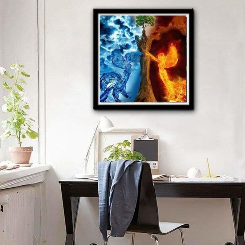 Full Drill - 5D DIY Diamond Painting Kits Water and Fire 