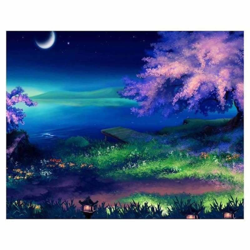 Full Drill - 5D DIY Diamond Painting Kits Watercolor Beautiful Quiet Night - NEEDLEWORK KITS