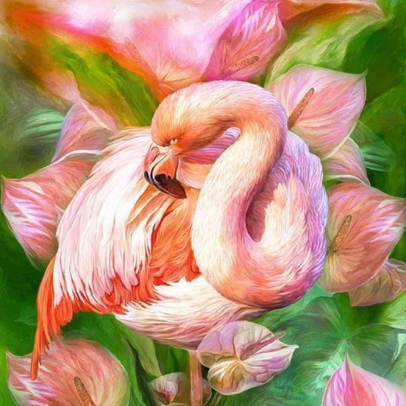 Full Drill - 5D DIY Diamond Painting Kits Watercolor Pink Flamingo - NEEDLEWORK KITS