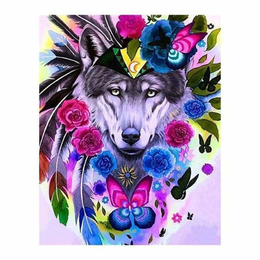 Full Drill - 5D DIY Diamond Painting Kits Watercolor Wolf 