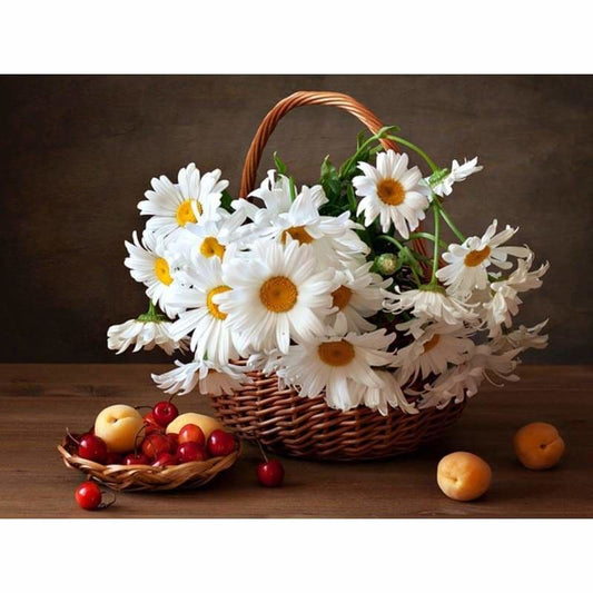 Full Drill - 5D DIY Diamond Painting Kits White Daisy in the Blanket - NEEDLEWORK KITS