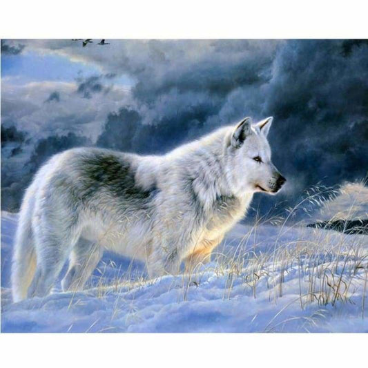 Full Drill - 5D DIY Diamond Painting Kits Winter Cool Wolf -