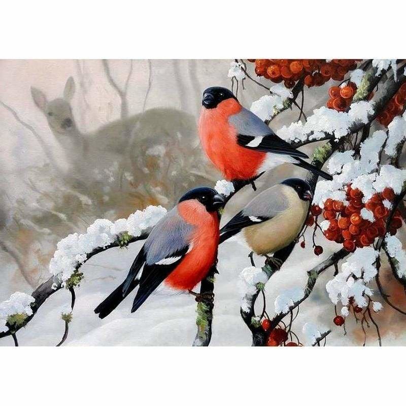 Full Drill - 5D DIY Diamond Painting Kits Winter Magpies - NEEDLEWORK KITS