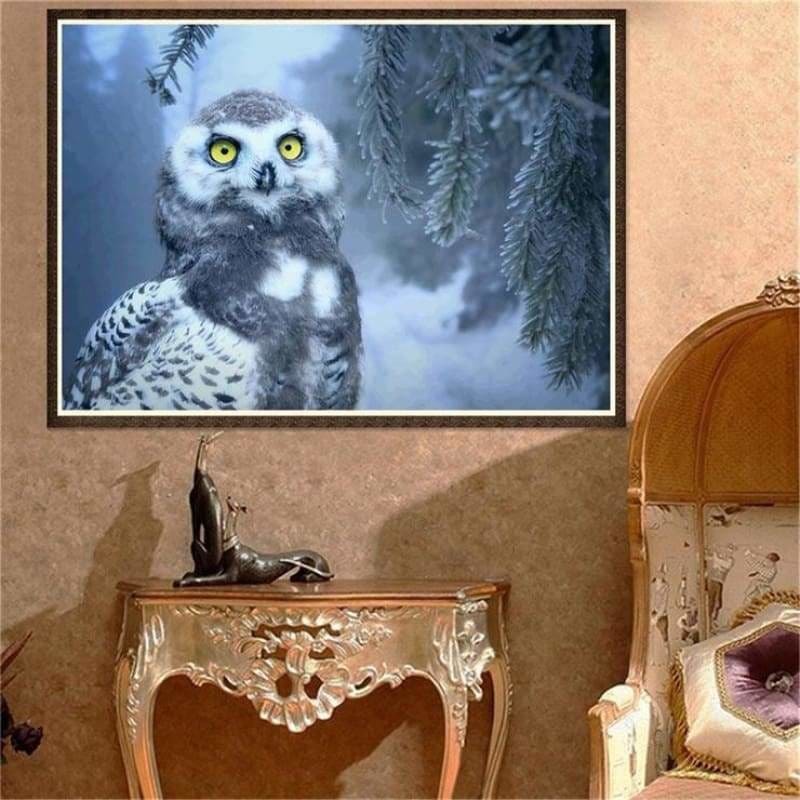 Full Drill - 5D DIY Diamond Painting Kits Winter Snow Owl - 