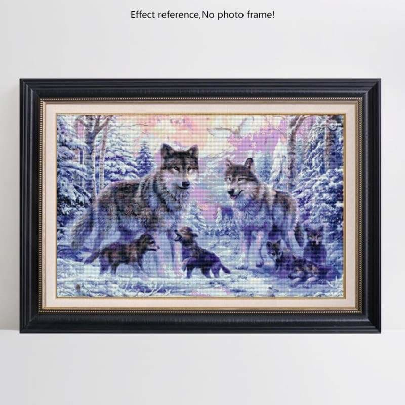 Full Drill - 5D DIY Diamond Painting Kits Winter Wolf Family