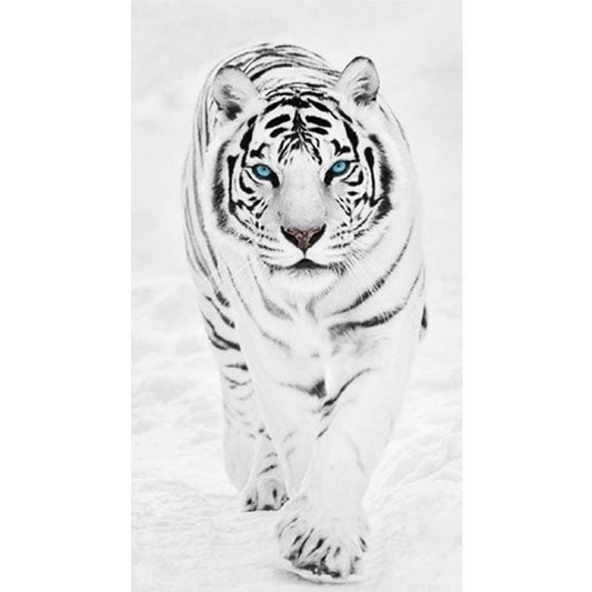 Full Drill - 5D DIY Diamond Painting Winter White Tiger - Z9