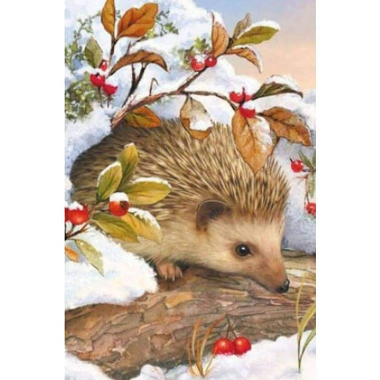 Hedgehog In Snow- Full Drill Diamond Painting - Special