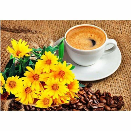 Hot Sale Coffee Cup Sunflowers Full Drill - 5D Diy Diamond