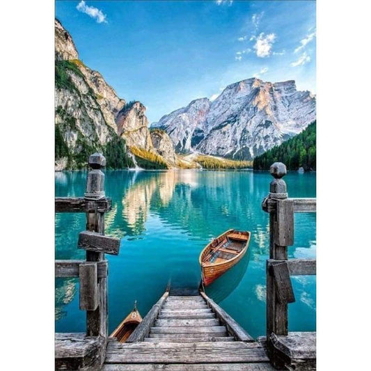 Jetty And Boat- Full Drill Diamond Painting - Special Order