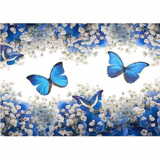 Modern Art Blue Butterfly Wall Decor Full Drill - 5D Diy