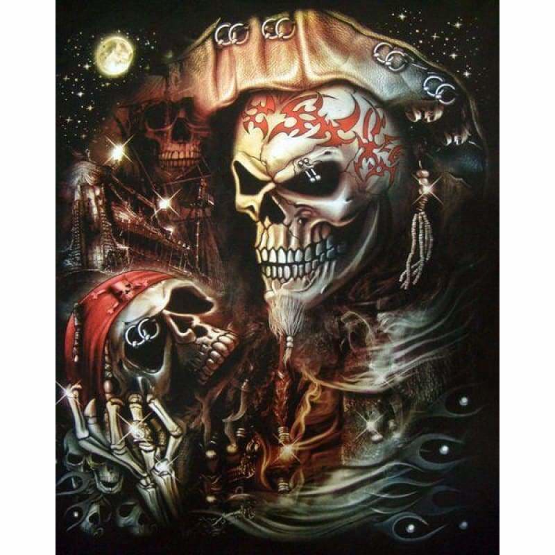 Modern Art Full Square Drill Pirate Skull Full Drill - 5D 