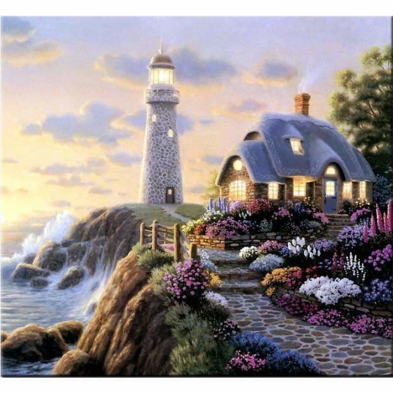 New Dream Cartoon Cottage Lighthouse Full Drill - 5D Diy 