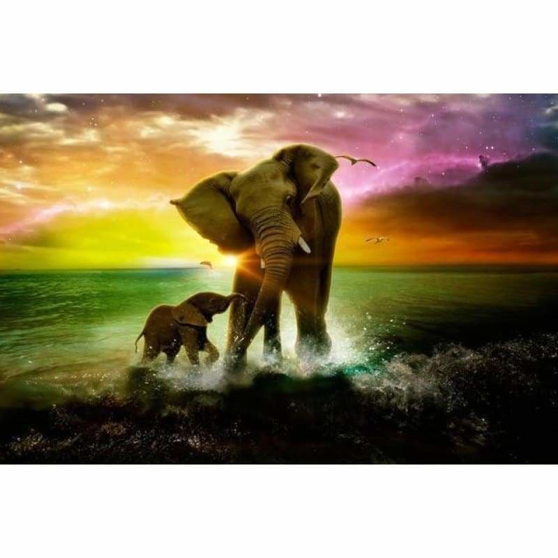 New Dream Seaside Elephant Full Drill - 5D Diy Diamond 