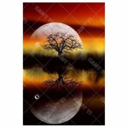 New Fantasy Moonlight Landscape Tree Full Drill - 5D Diy