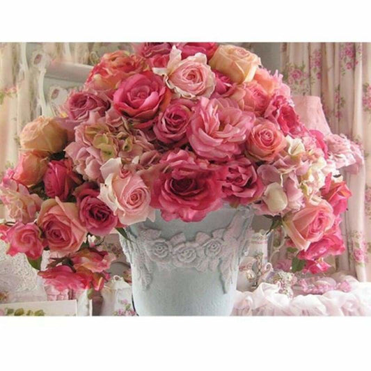 New Hot Sale Red And Pink Flowers Full Drill - 5D Diy