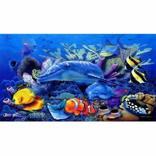 New Hot Sale Stitch Wall Decor Animal Dolphin Full Drill - 