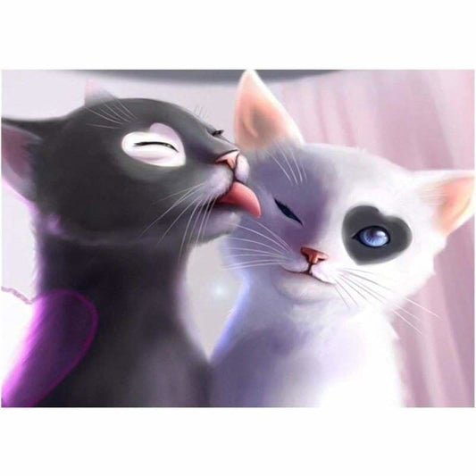 New Hot Sale Two Cats Lovers Full Drill - 5D Diamond