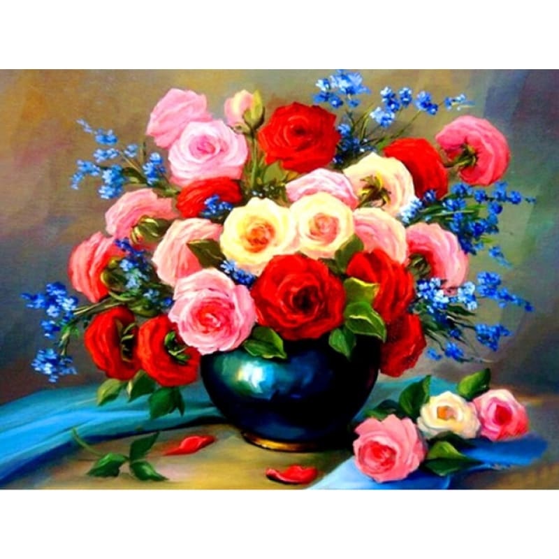 Oil Painting Style Flower Home Decor Full Drill - 5D Diy 