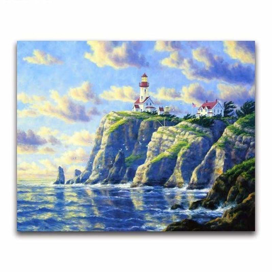 Oil Painting Style Lighthouse Pattern Full Drill - 5D Diy